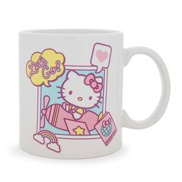 Silver Buffalo - Sanrio Hello Kitty "Let's Go" Travel Destination Ceramic Mug | Holds 20 Ounces - Pink