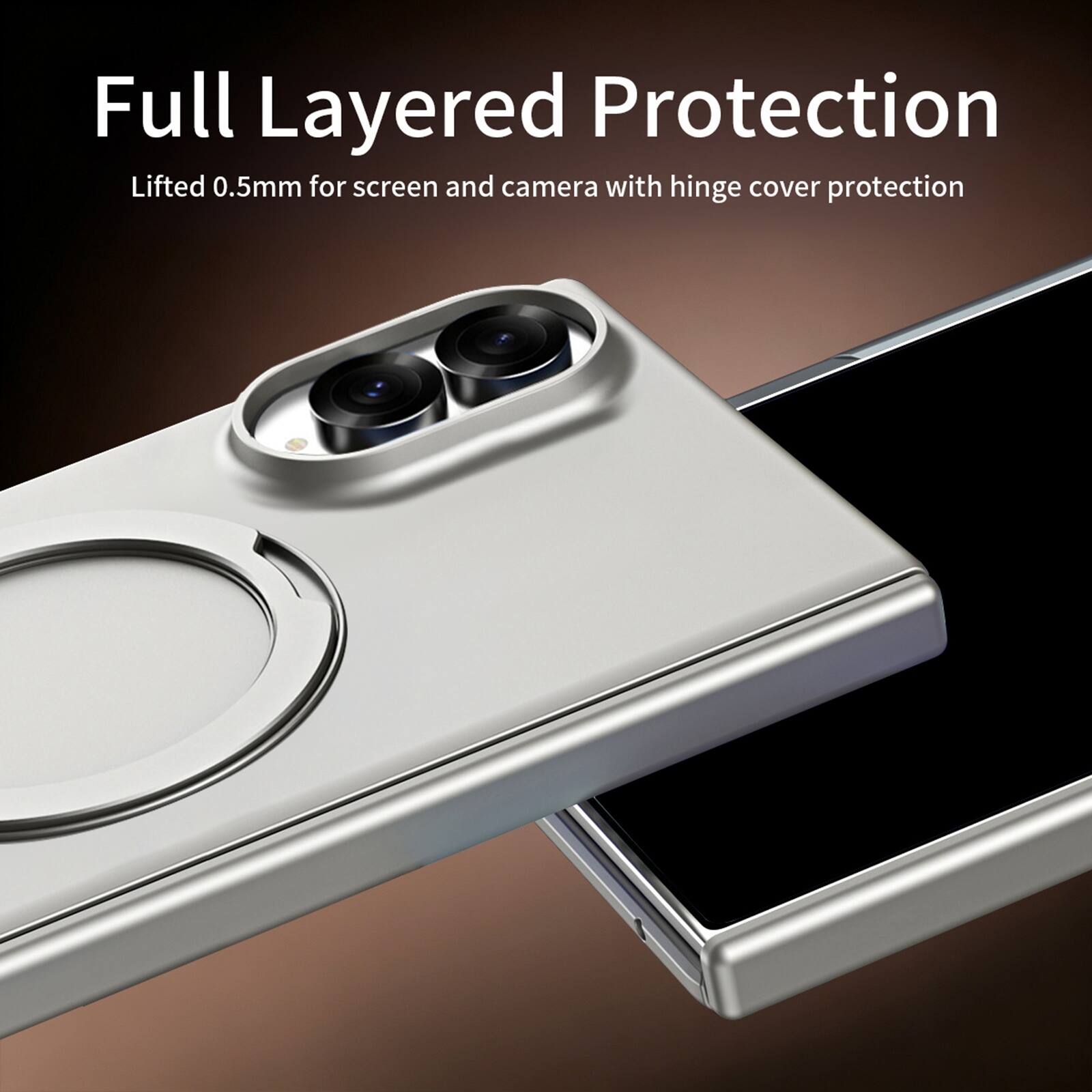 Full Layered Protection  
Lifted 0.5mm for screen and camera with hinge cover protection