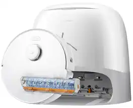 Roborock - Qrevo Curv 2 Flow Robot Vacuum and Mop, Real-Time Self-Cleaning Roller Mop, Dual Zero-Tangle, AI Obstacle Avoidance - White