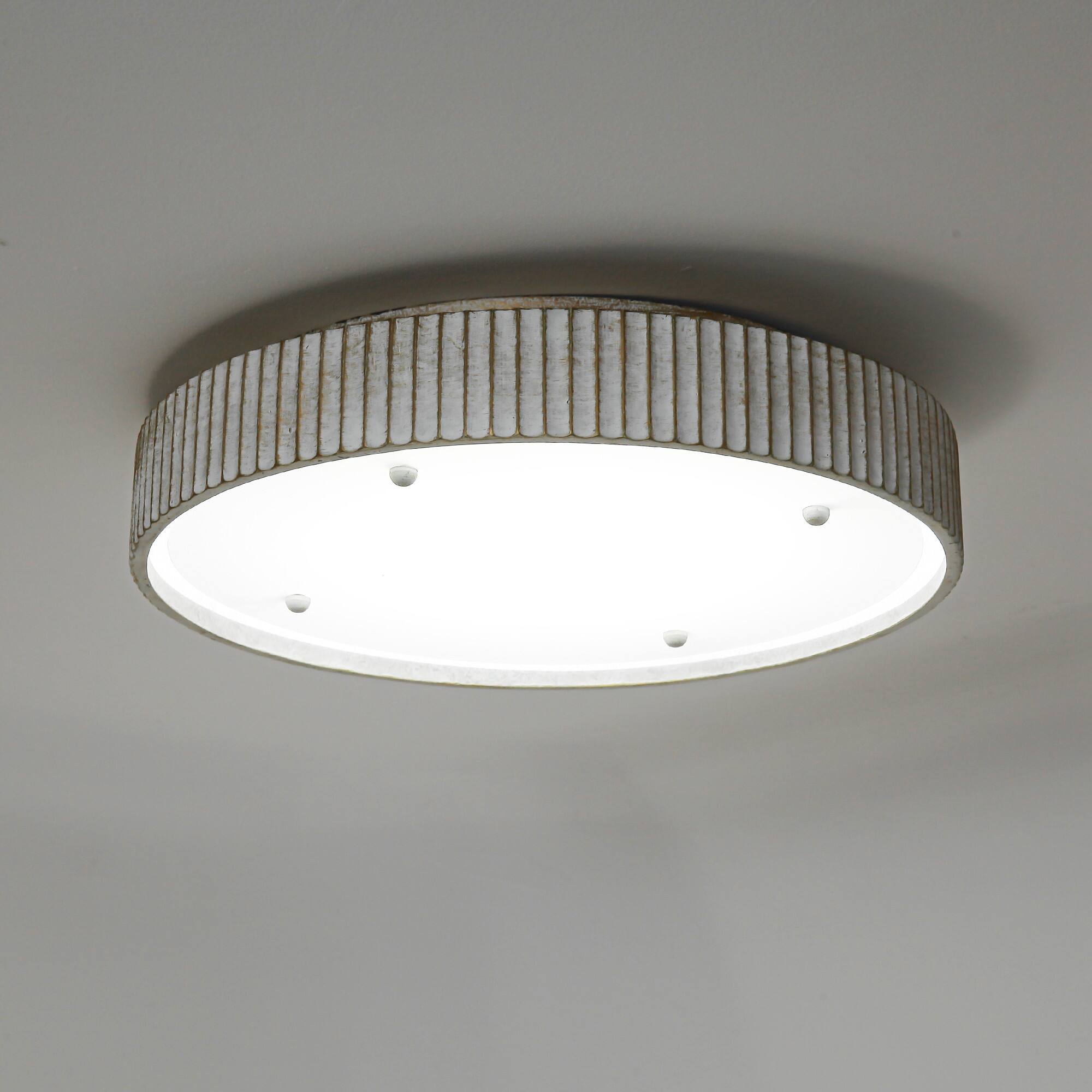 Alt View 6. Parrot Uncle - 17.5 in. Modern Dimmable Integrated LED Flush Mount Ceiling Light for Dining Room,Living Room and Bedroom - White.