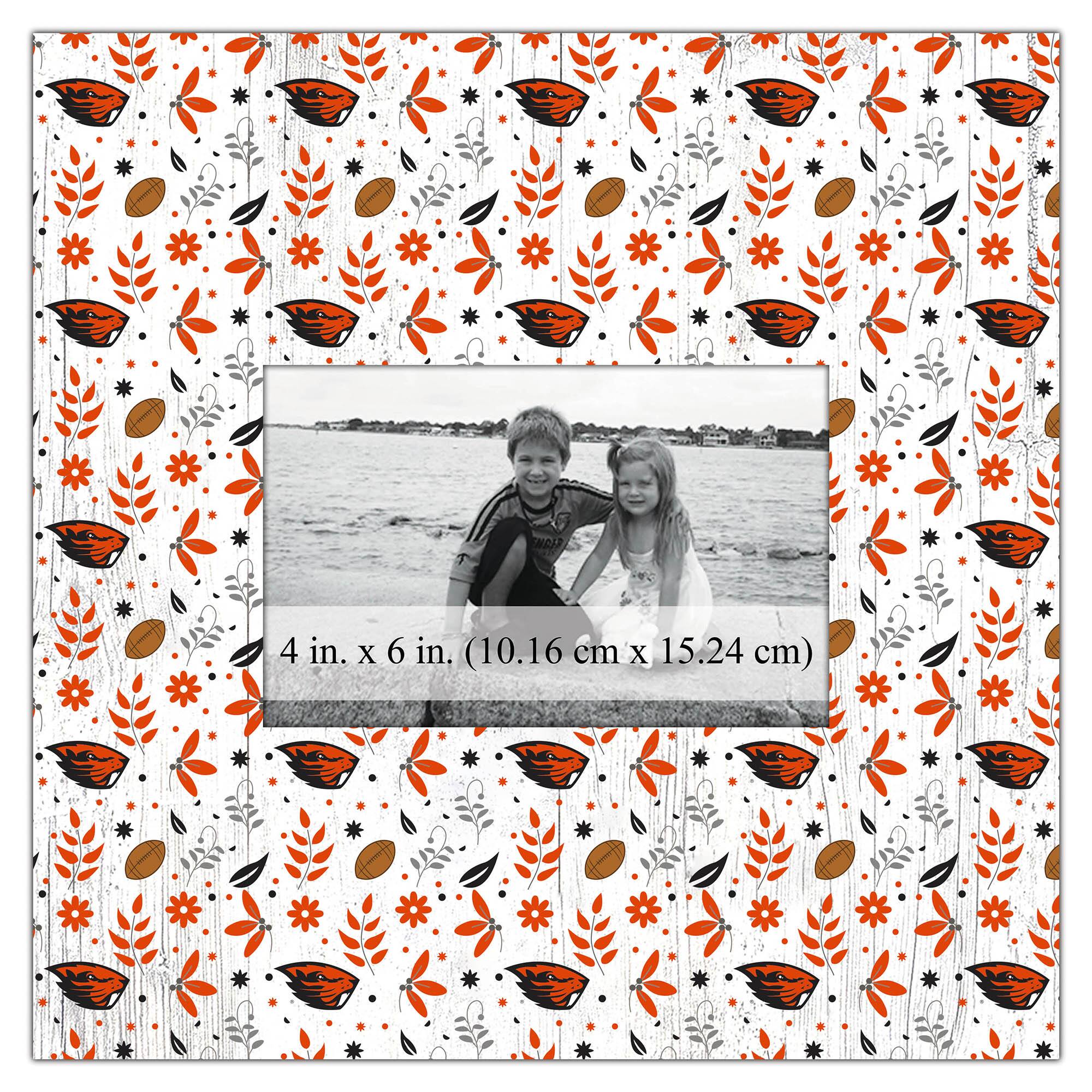 Oregon State Beavers 10'' x 10'' Floral Pattern Frame