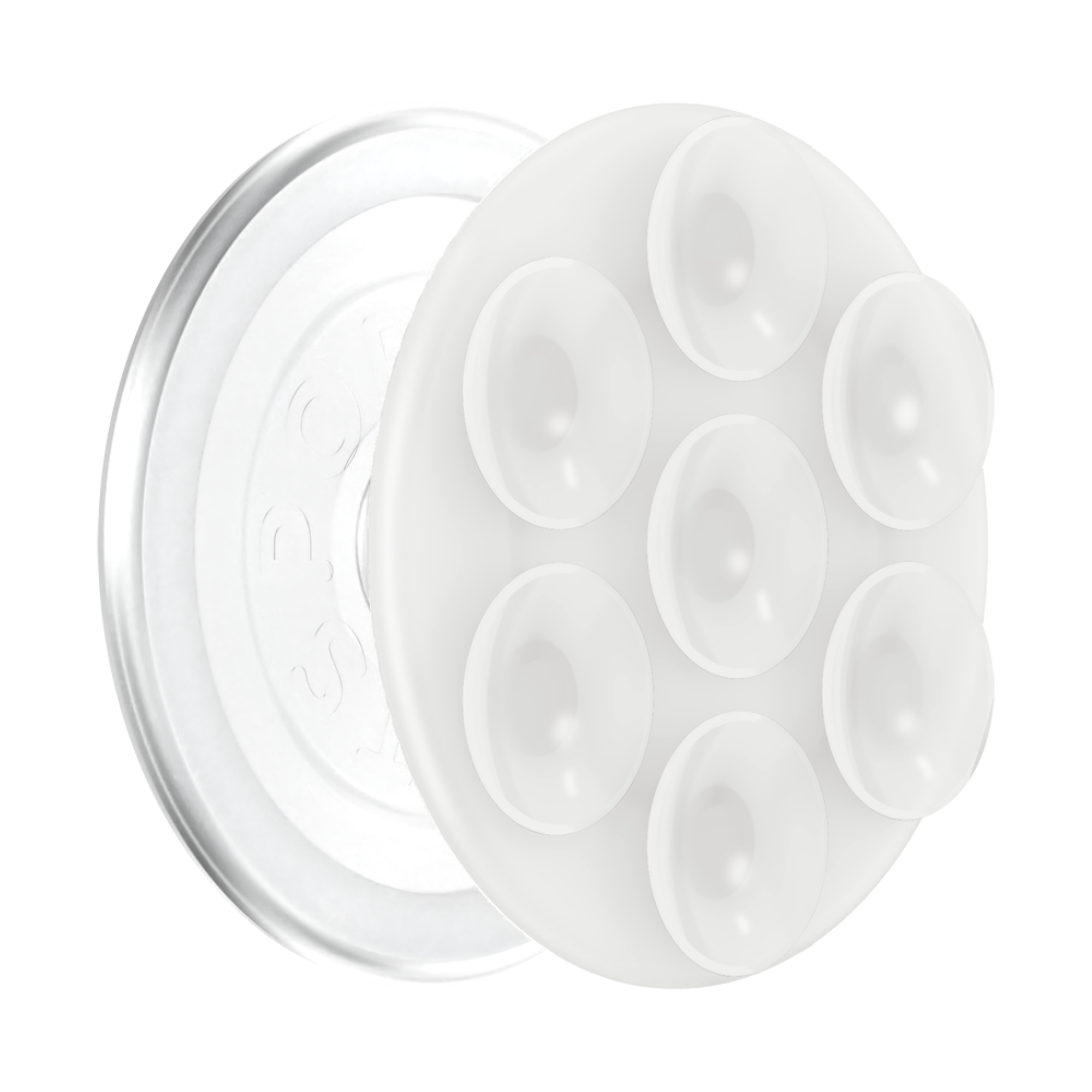 Front. PopSockets - MagSafe Suck-Up Universal Magnetic Suction Grip & Mount with Adapter Ring for Cell Phones - Clear.
