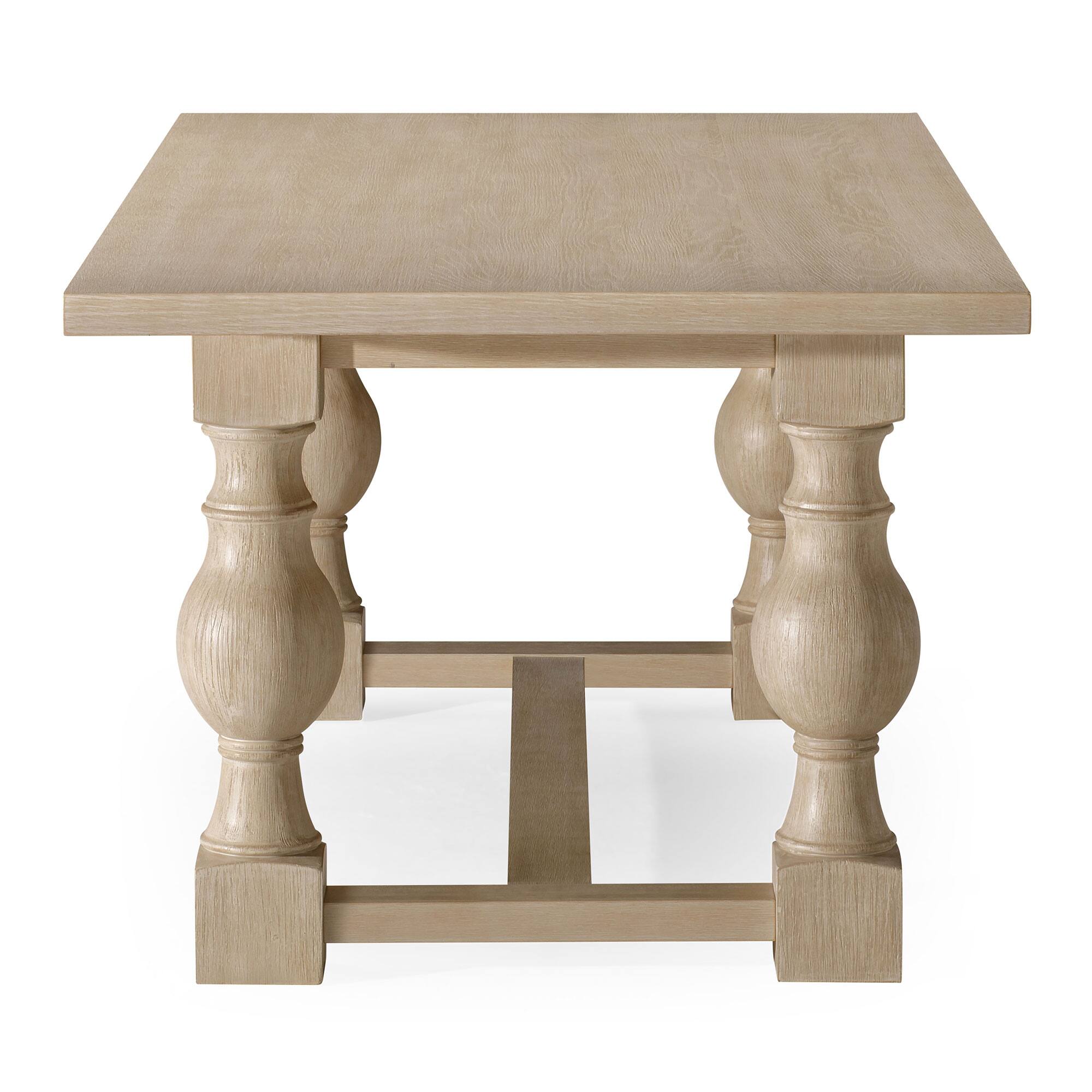 Alt View 10. Maven Lane - Maven Lane Leon Traditional Wooden Dining Table in Antiqued White Finish - Antiqued White.