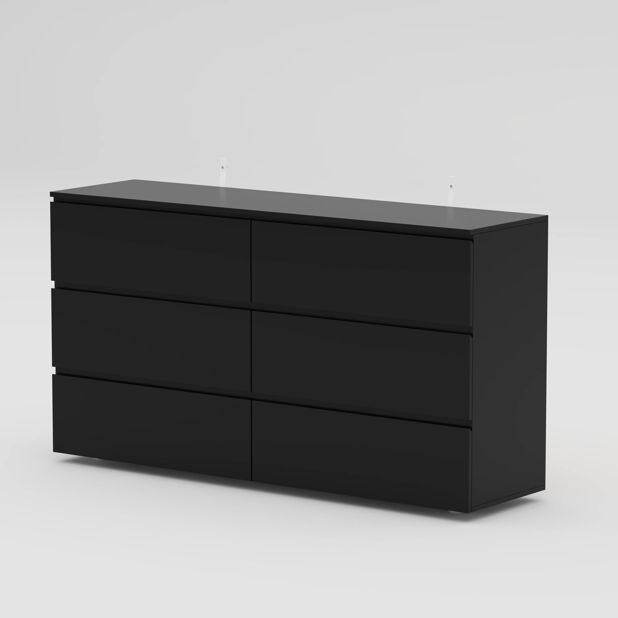 Angle. FUFU & GAGA - FUFU&GAGA 6 - Drawer Horizontal Dresser – Black, Multi - Room Storage Solution - Black.