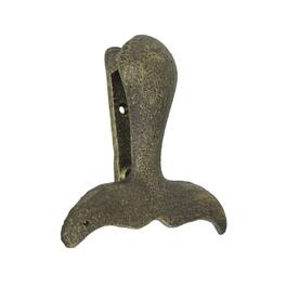 Zeckos - Cast Iron Whale Tail Door Knocker Decorative Coastal Accent Nautical - Bronze