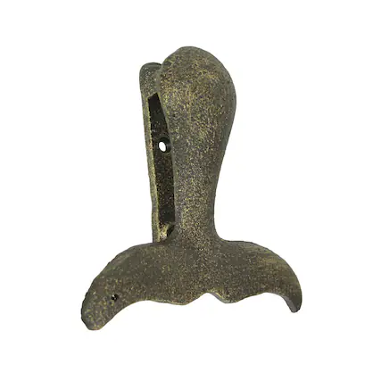 Front. Zeckos - Cast Iron Whale Tail Door Knocker Bronze Decorative Coastal Accent Nautical - Bronze.