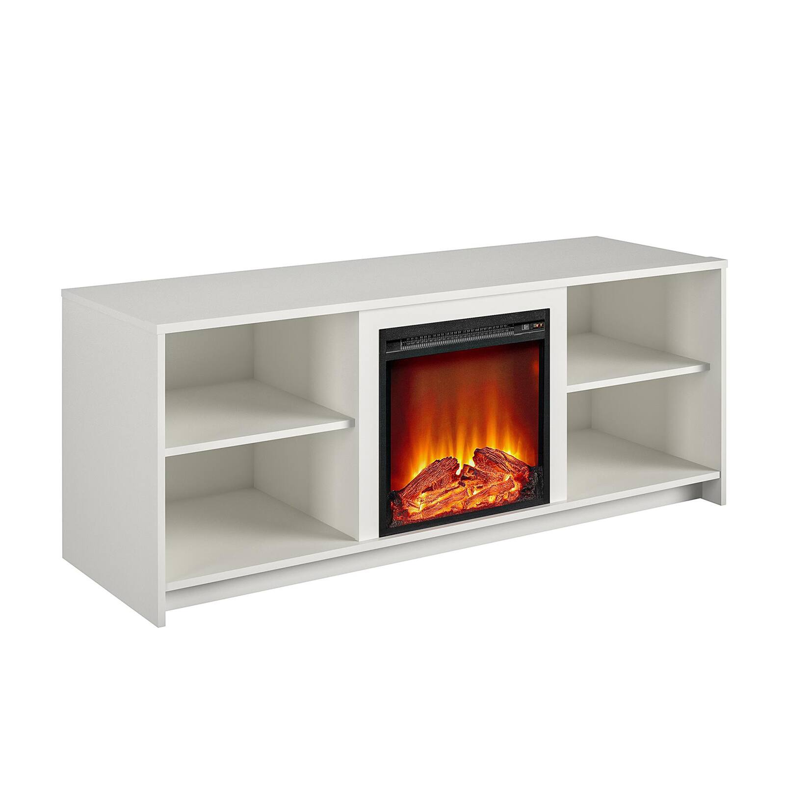 Alt View 8. Chateau Abodes - 60" Modern Fireplace TV Stand with 18" Electric Fireplace for TVs up to 65" - White.
