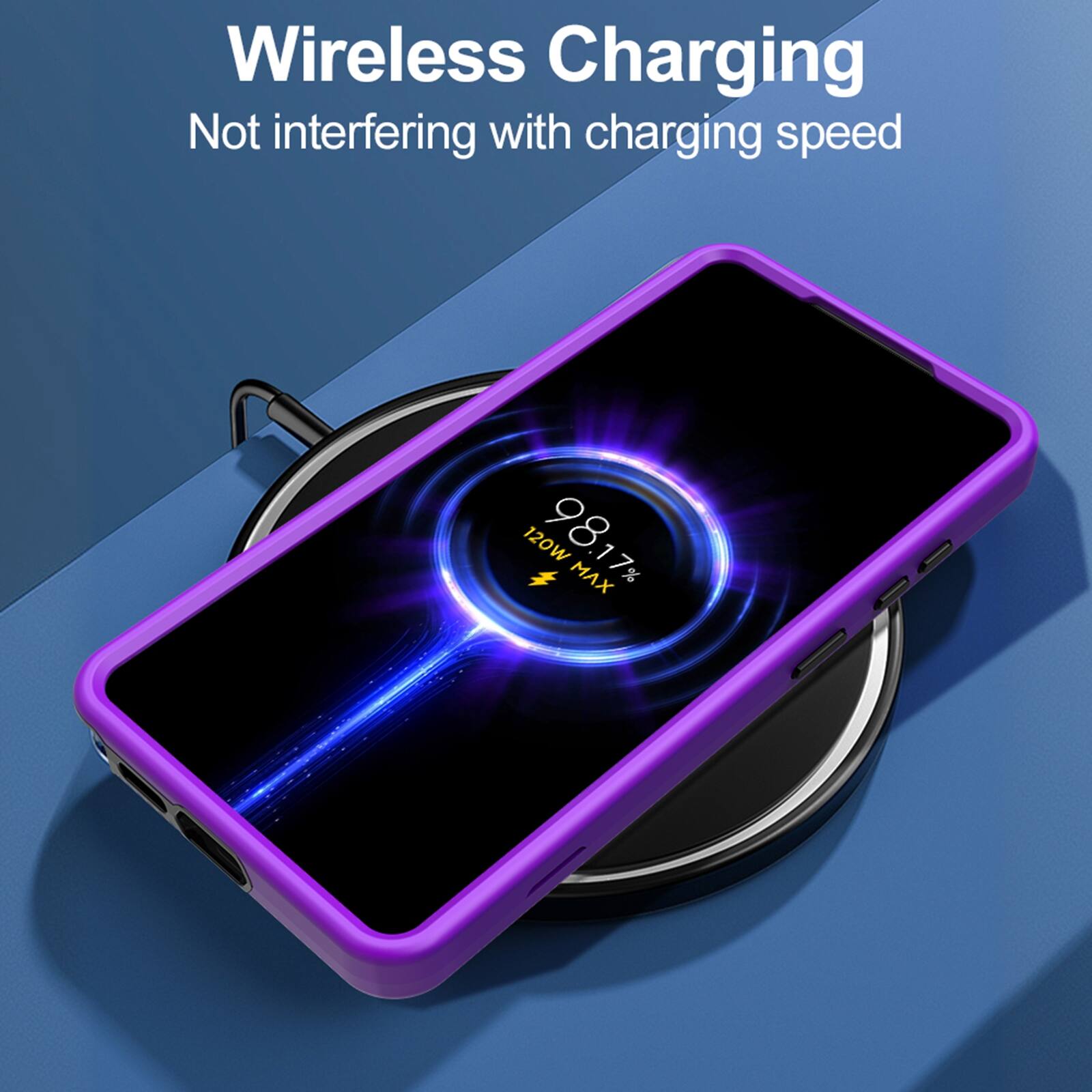 Wireless Charging  
Not interfering with charging speed  
120W 98.17% MAX