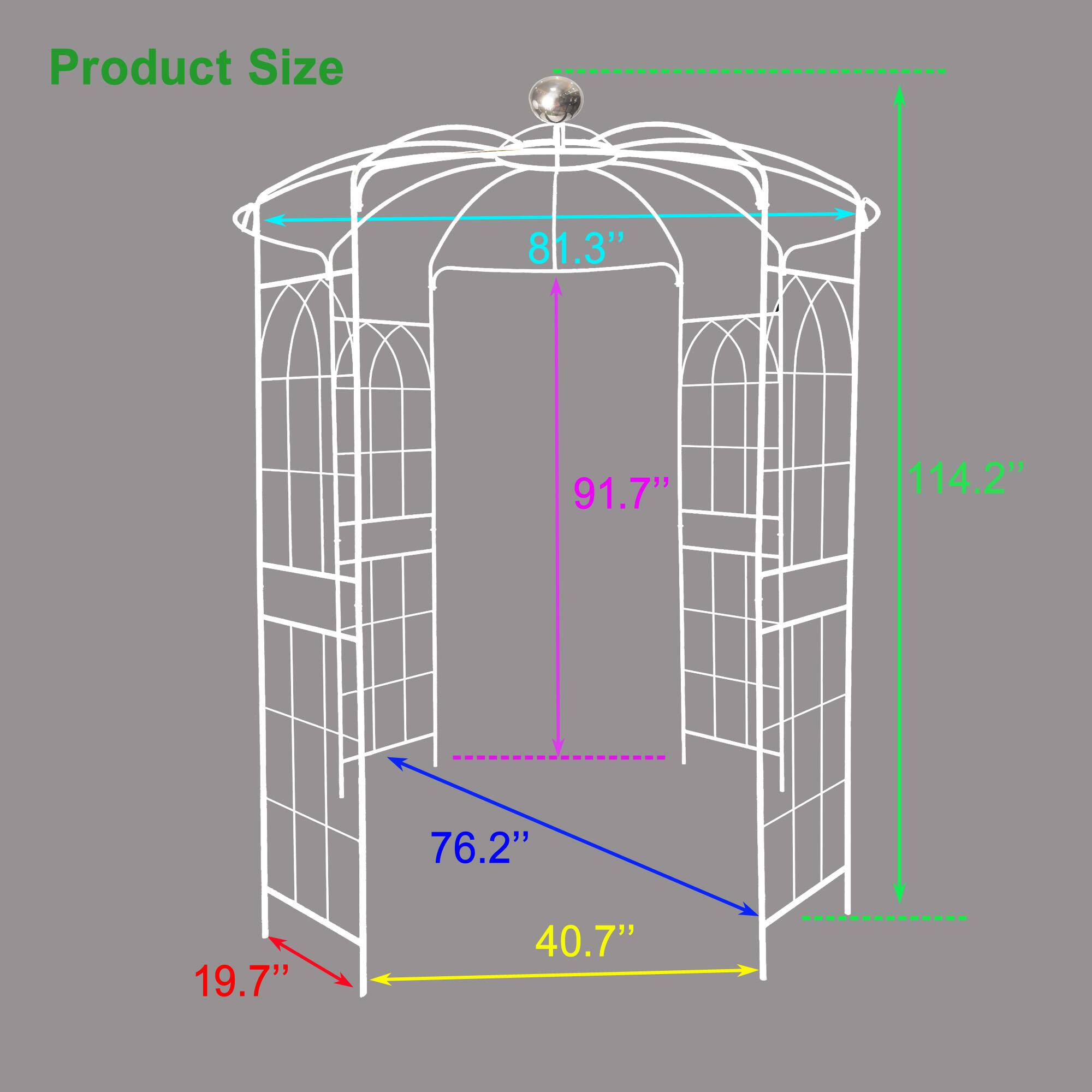 Product Size: 81.3" x 91.7" x 114.2" x 76.2" x 19.7" x 40.7"