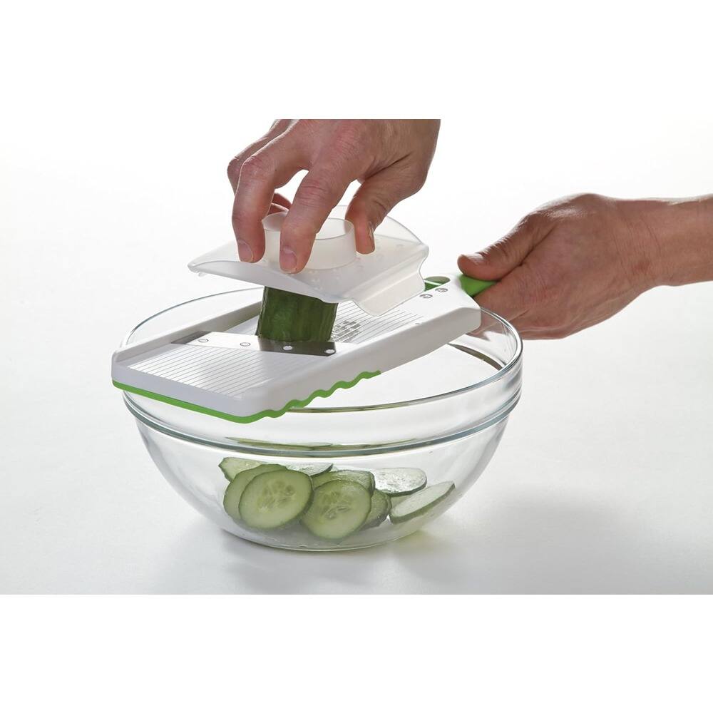 Alt View 1. PARKER SLATER - Adjustable Mandoline Slicer, Green – For Vegetables, Fruits, and More - Green.