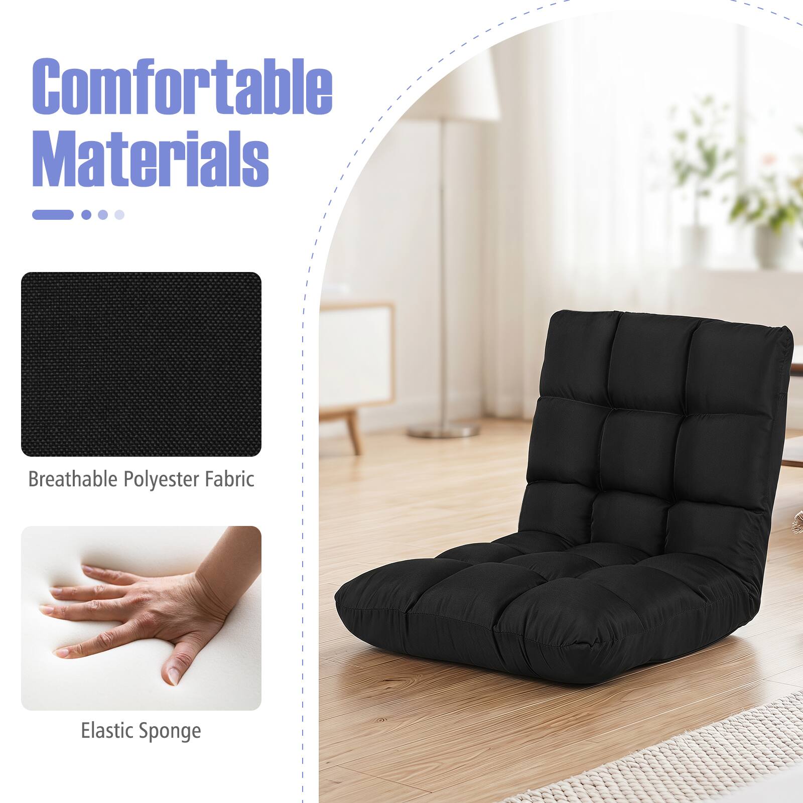 Comfortable Materials

Breathable Polyester Fabric

Elastic Sponge
