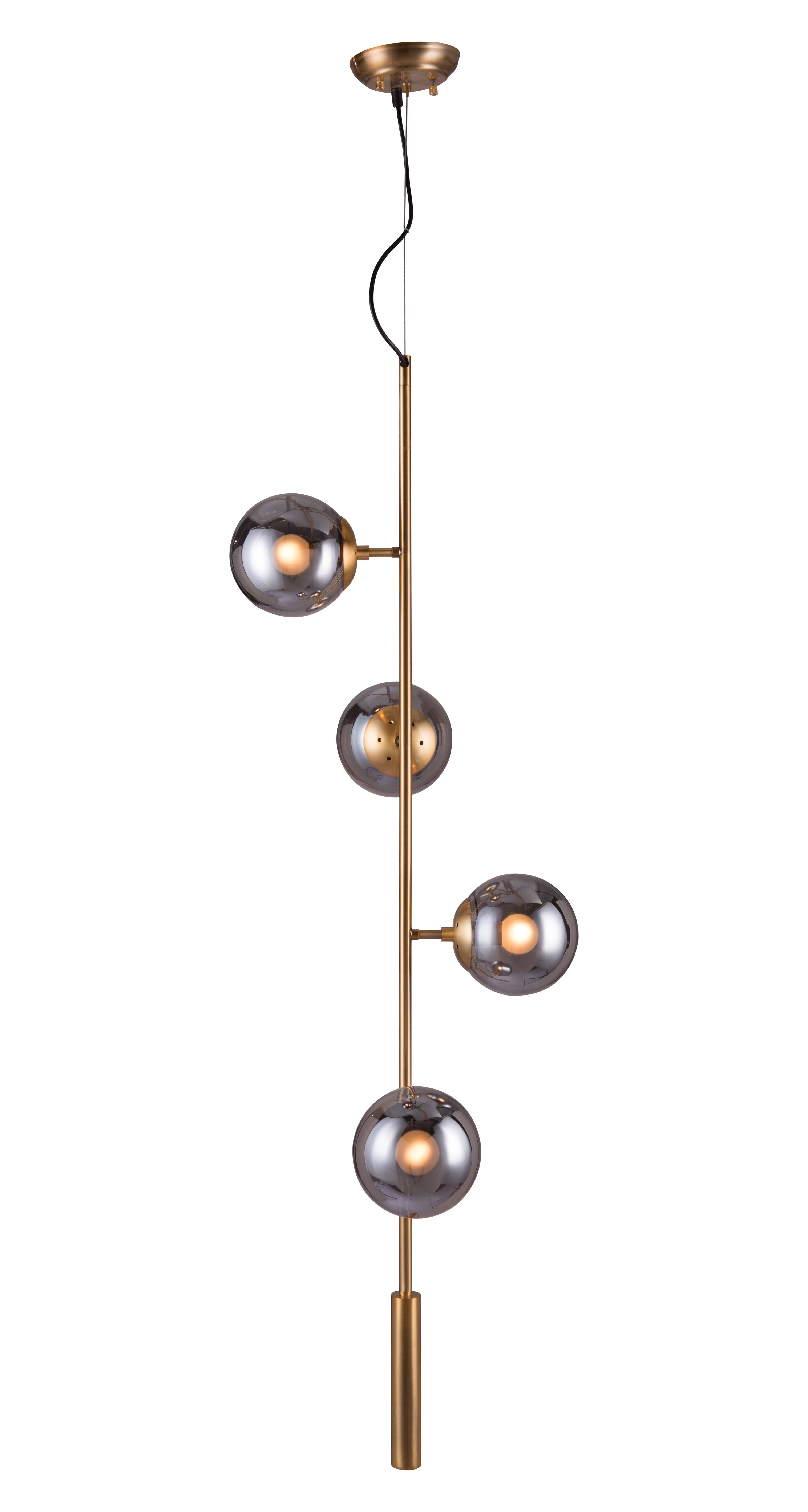 Alt View 2. Hivvago - Zatara Ceiling Lamp Brass - Brass.