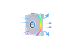 Lian Li - UNI Fan SL LCD Wireless 120mm ARGB Fan - 1.6" Display, 2.4 GHz Control - (12SLLCD1W1W) - White