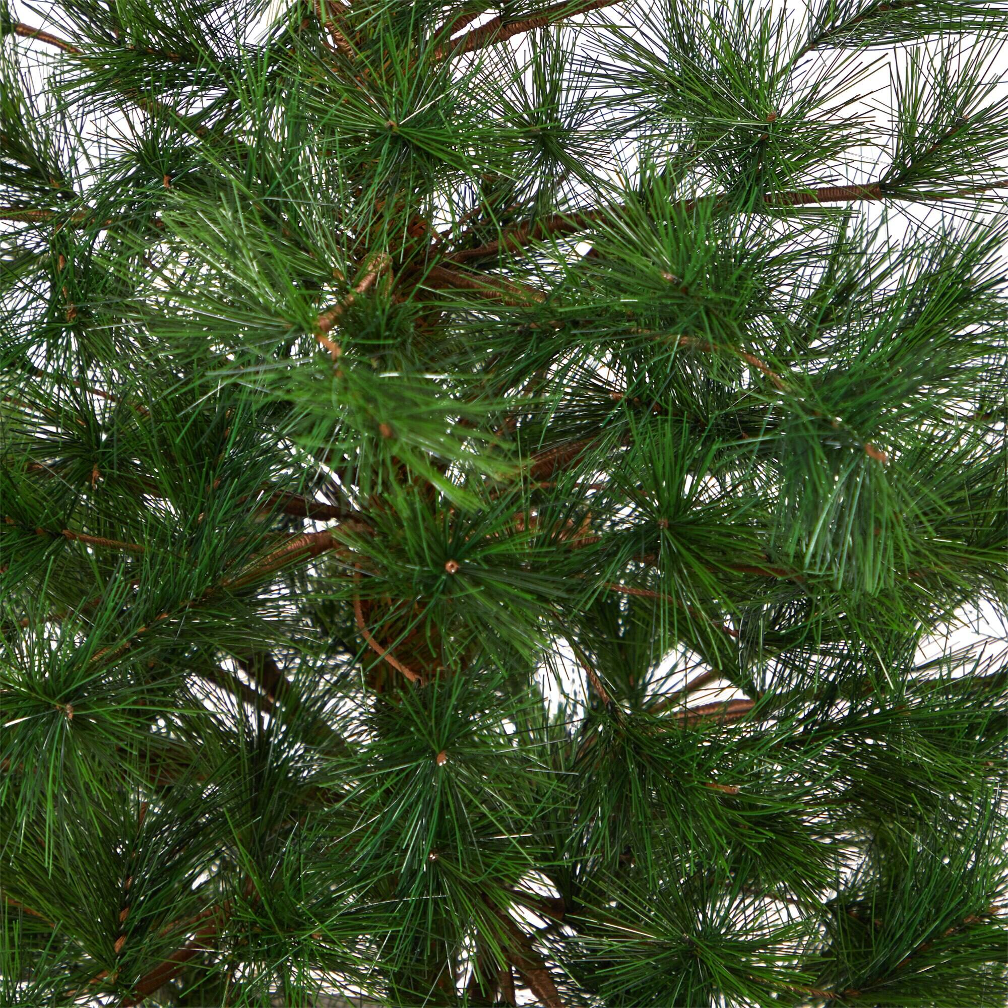 Left. BreeBe - 40" Yukon Mixed Pine Christmas Tree in Bronze Planter - Green.