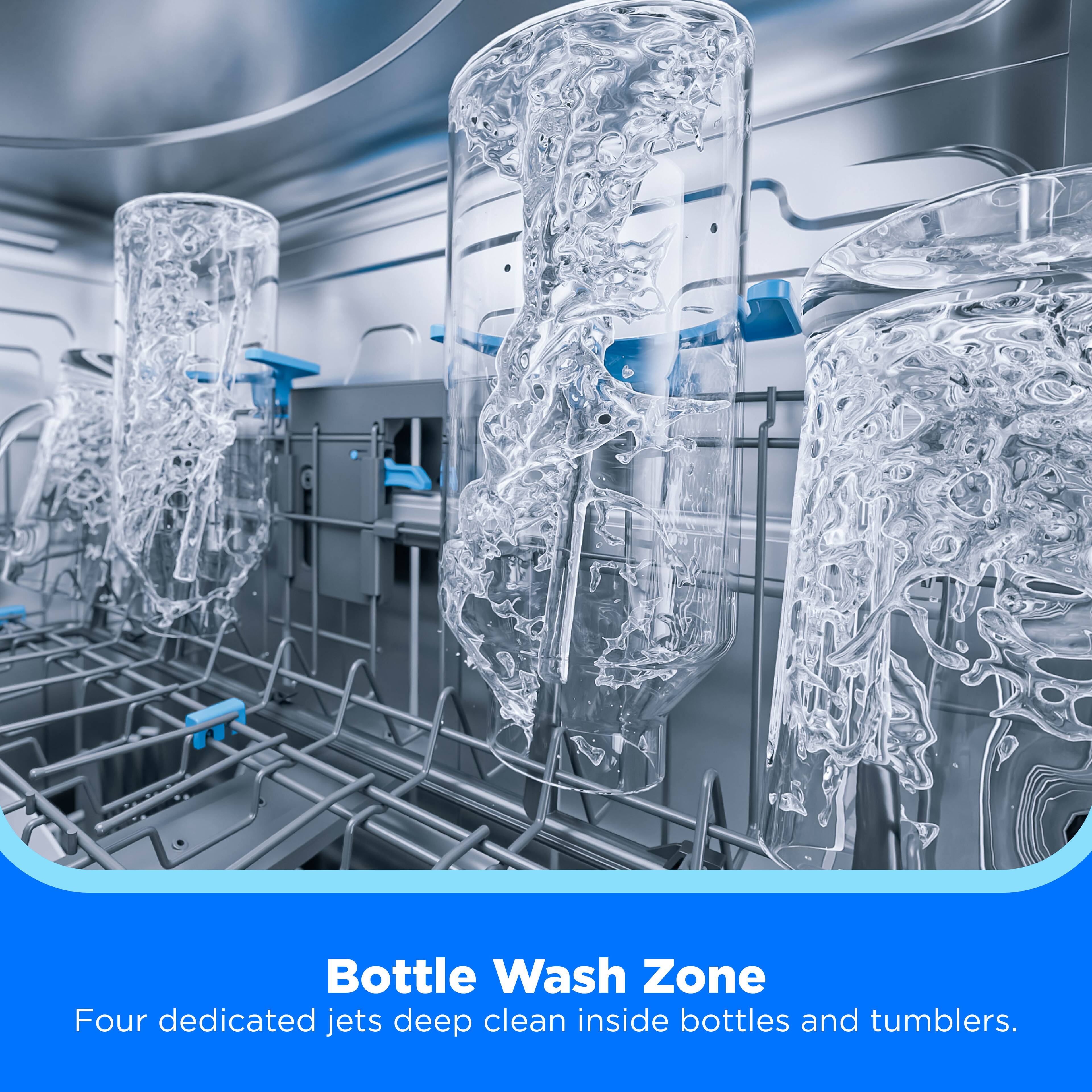 Bottle Wash Zone  
Four dedicated jets deep clean inside bottles and tumblers.