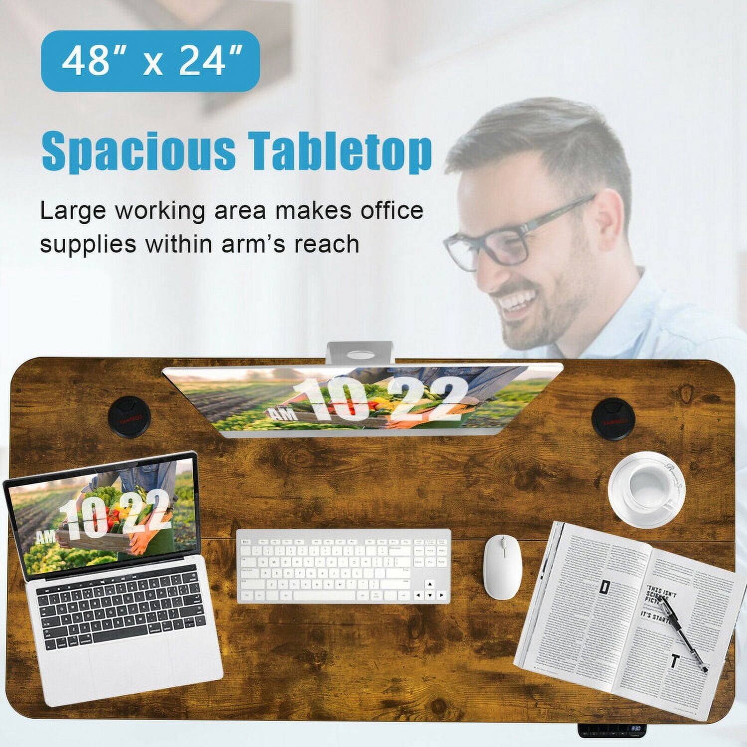 48" x 24" Spacious Tabletop  
Large working area makes office supplies within arm's reach