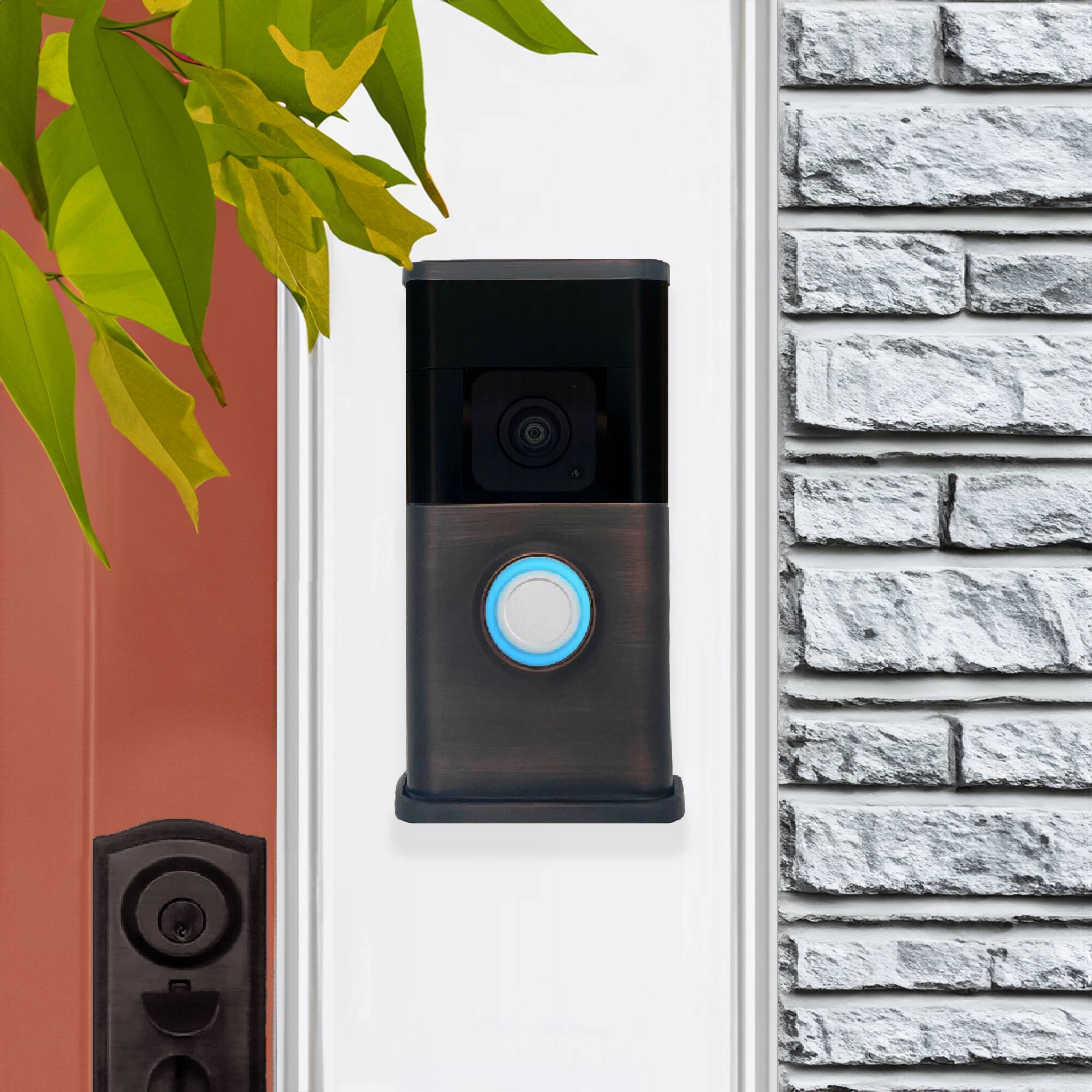 Alt View 3. Michael Healy - Traditional Video Doorbell Cover (Ring 3, 3 Plus, 4, Battery Plus and Battery Pro) - Oiled Bronze.