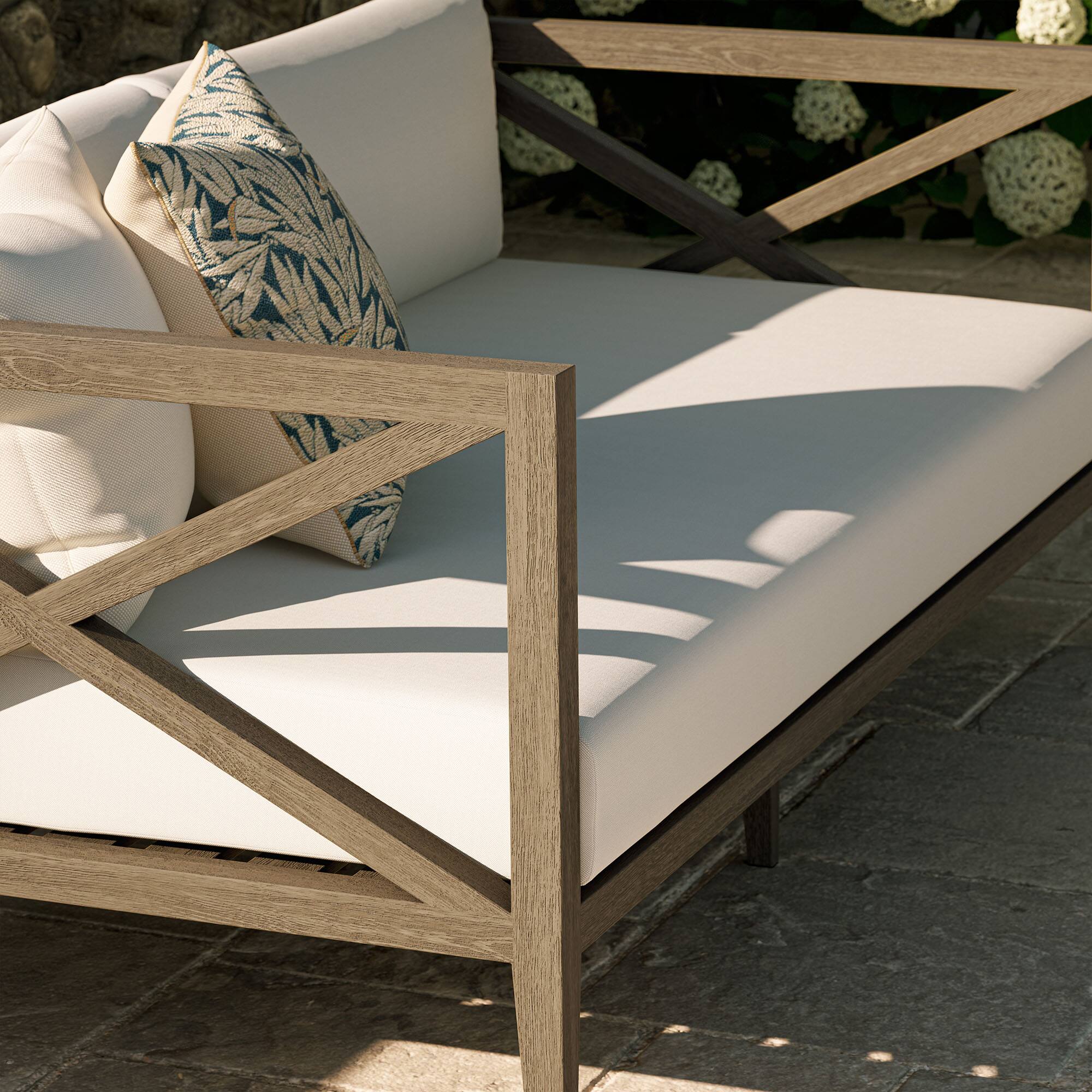 Alt View 8. Modway - Northlake Outdoor Patio Teak Loveseat by Modway - Weathered Gray White.