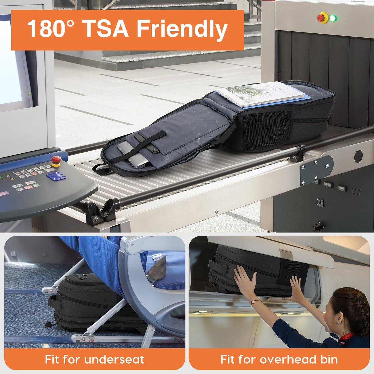180° TSA Friendly

Fit for underseat

Fit for overhead bin