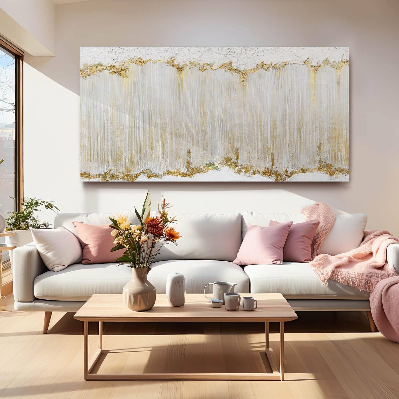 Alt View 1. Hanke - Home Decor Abstract Wall Large Framed Canvas Art Living Room Painting Wave 48 x 24 inches - Blue 48"L x 24"W.