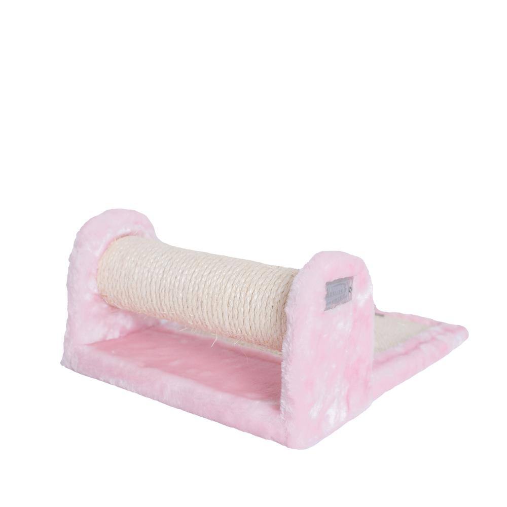 Angle. Armarkat - Rolling Real Wood Cat Scratcher Toy Sisal Scratching Board For Cats Training - Pink.