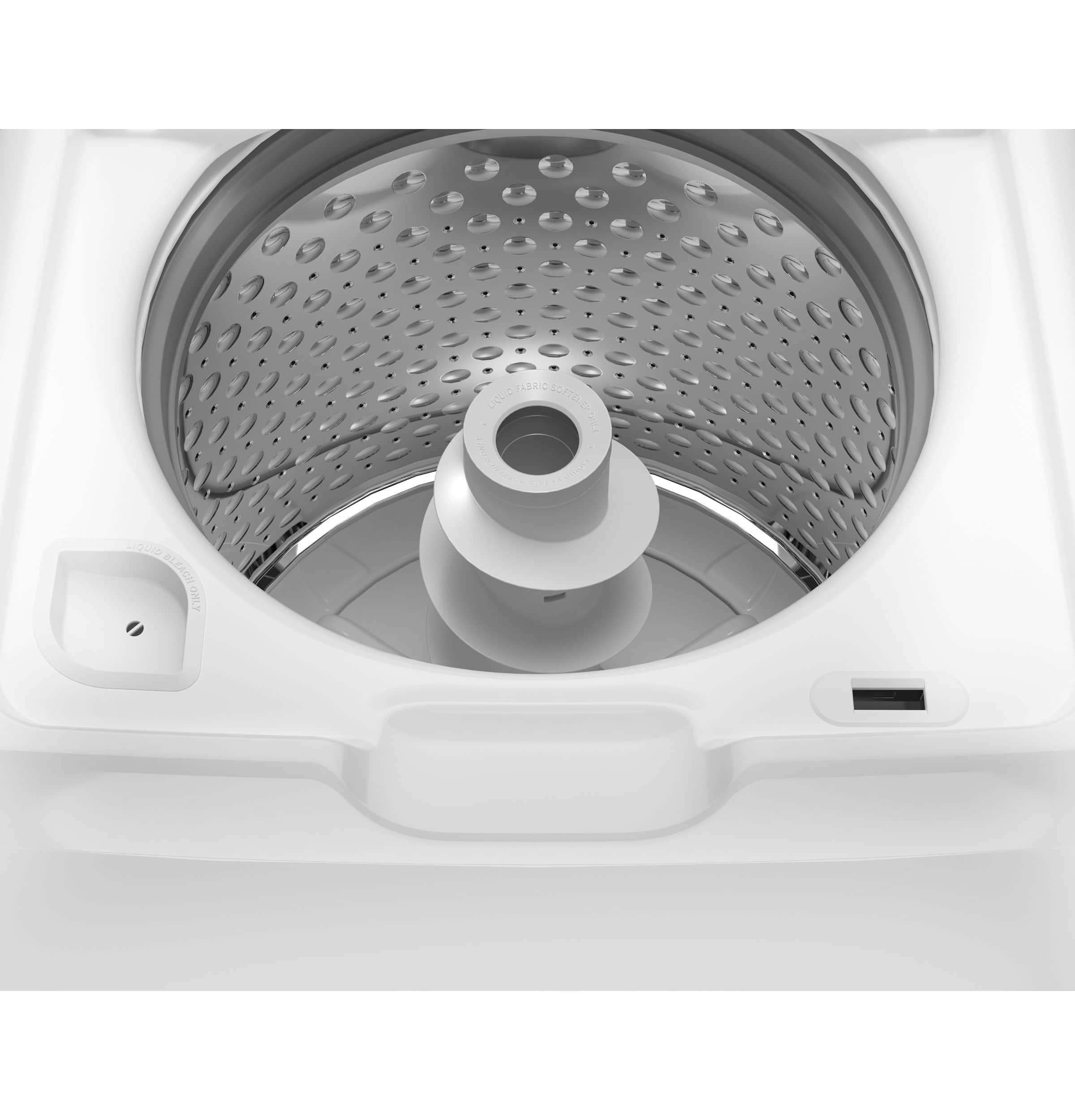 Alt View 13. GE - 4.5 Cu. Ft. High-Efficiency Top Load Washer with Spanish Control Panel - White with Matte Black.