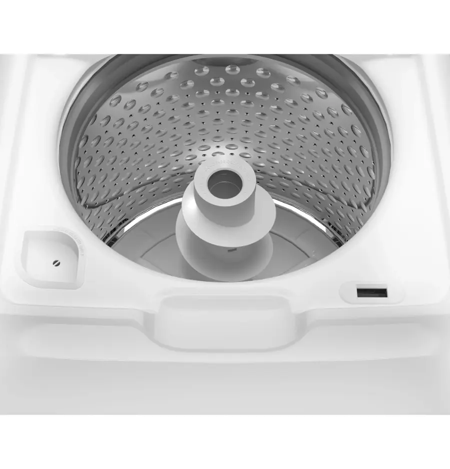 Alt View 13. GE - 4.5 Cu. Ft. High-Efficiency Top Load Washer with Spanish Control Panel - White with Matte Black.