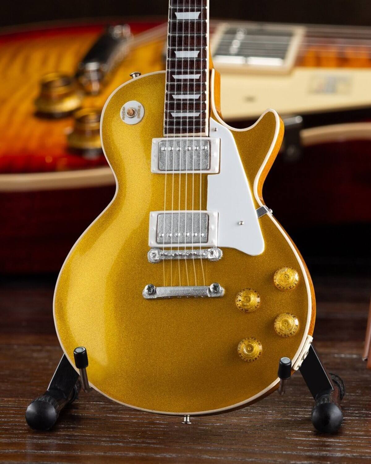 Alt View 1. Axe Heaven - Axe Heaven -Gibson 1957 Les Paul Gold Top Mini Guitar Replica Collectible   - COLLECTIBLES - Multicolor.