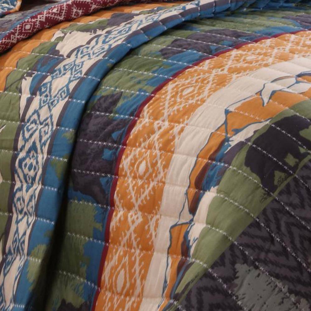 Alt View 2. Greenland Home Fashions - Greenland Home Fashion Black Bear Lodge Quilt Set - 2 - Piece - Twin 68x86", Multi - Multi.