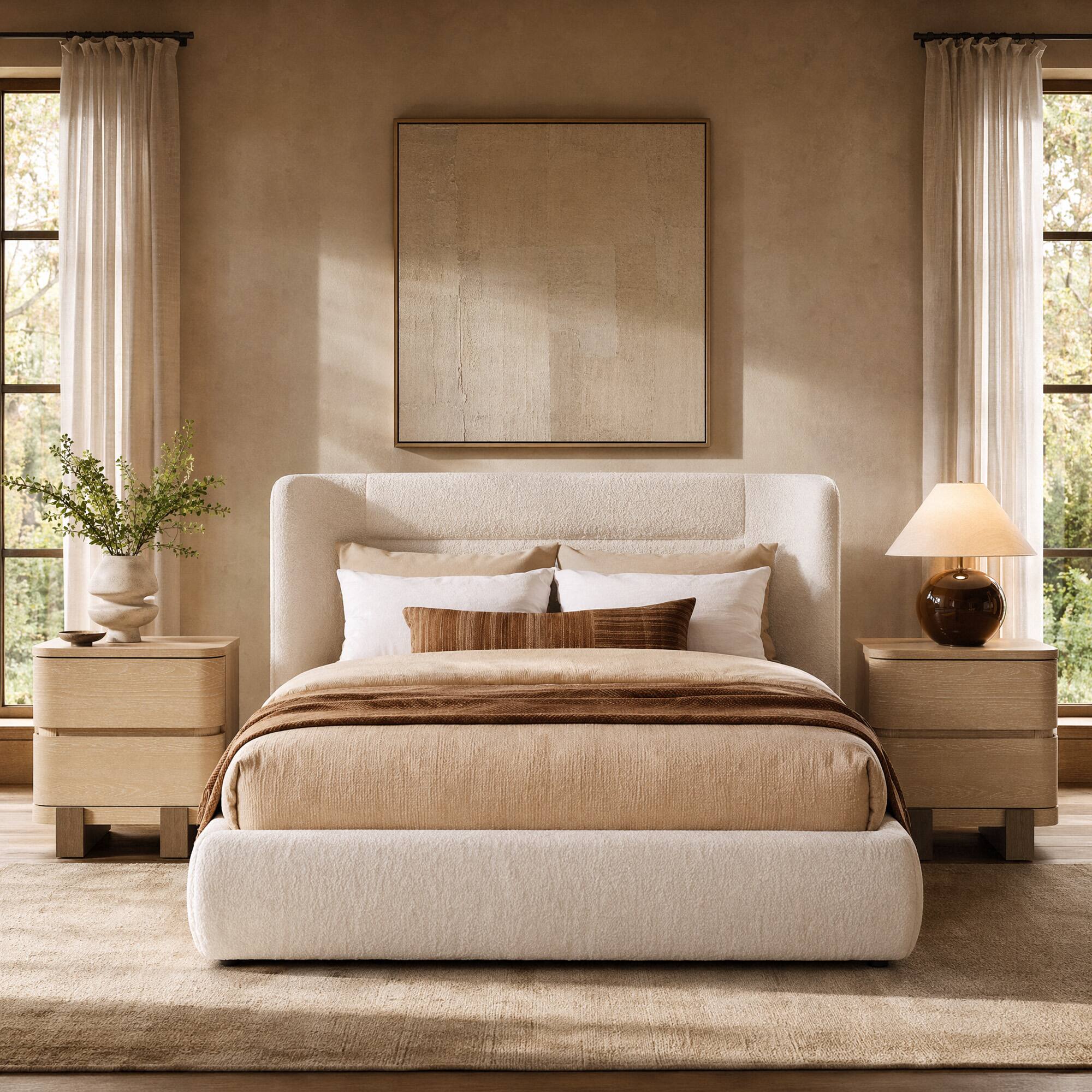 Alt View 6. ModernMate - Modern Nightstand with 2-Drawer Bedside Table End Table for Bedroom Living Room - Natural Oak.