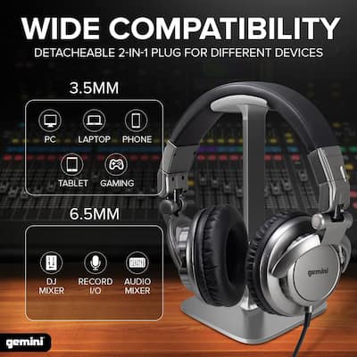 Gemini Over the Ear Professional DJ Headphones DJX 500 Silver DJX Gemini Over the Ear Professional DJ Headphones DJX 500 Silver DJX