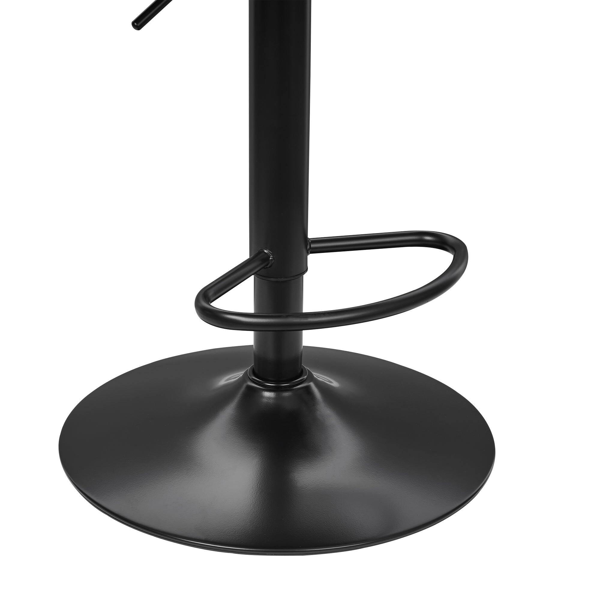 Alt View 1. Vecelo - Set of 2 Swivel Bar Stools with Adjustable Height - Beige Flocking Upholstered Counter Height Stools with  Footrest - Beige.