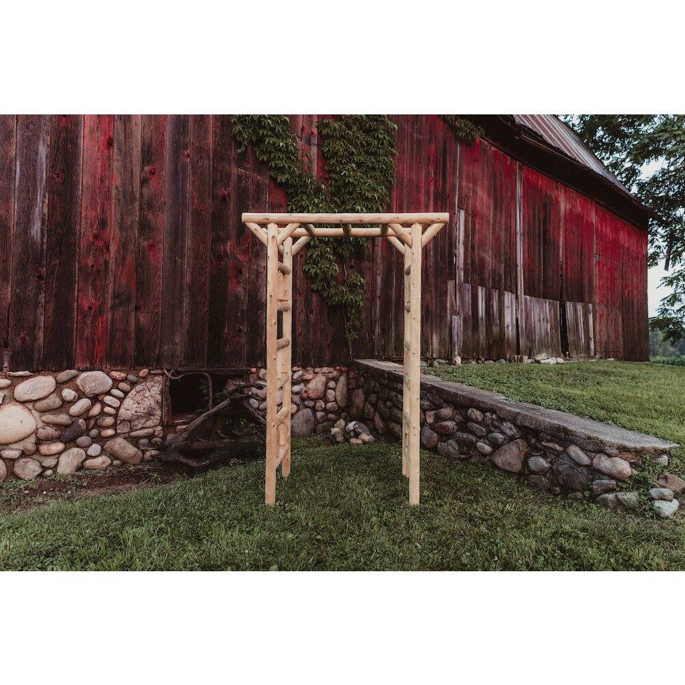 Alt View 4. Contoured Comfort - Small Cedar Log Arbor.