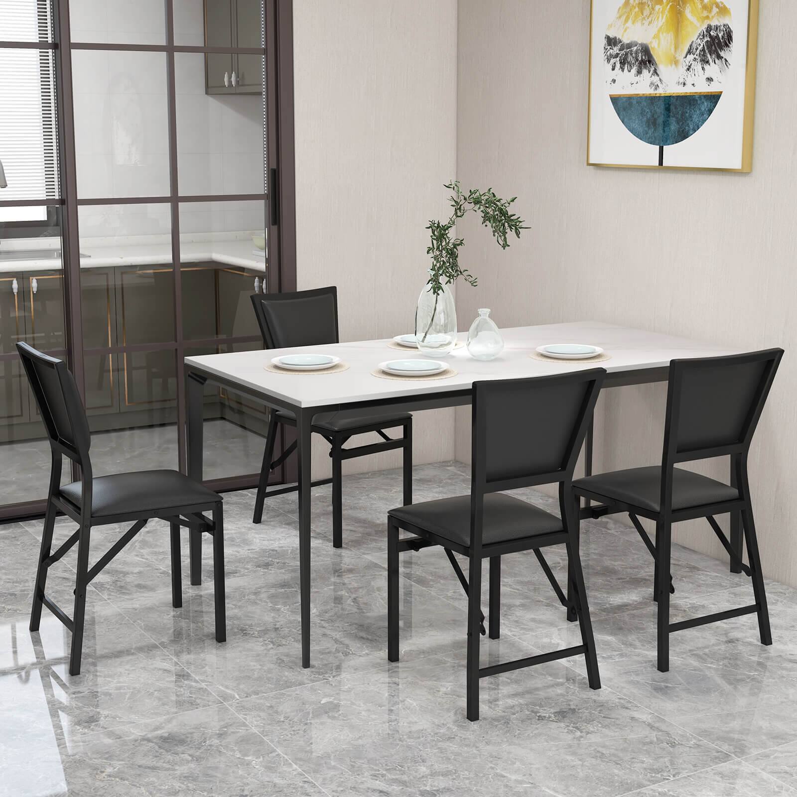 Alt View 1. Costway - Costway Set of 2 Metal Folding Chair Dining Chairs Home Restaurant Furniture Portable - Black.