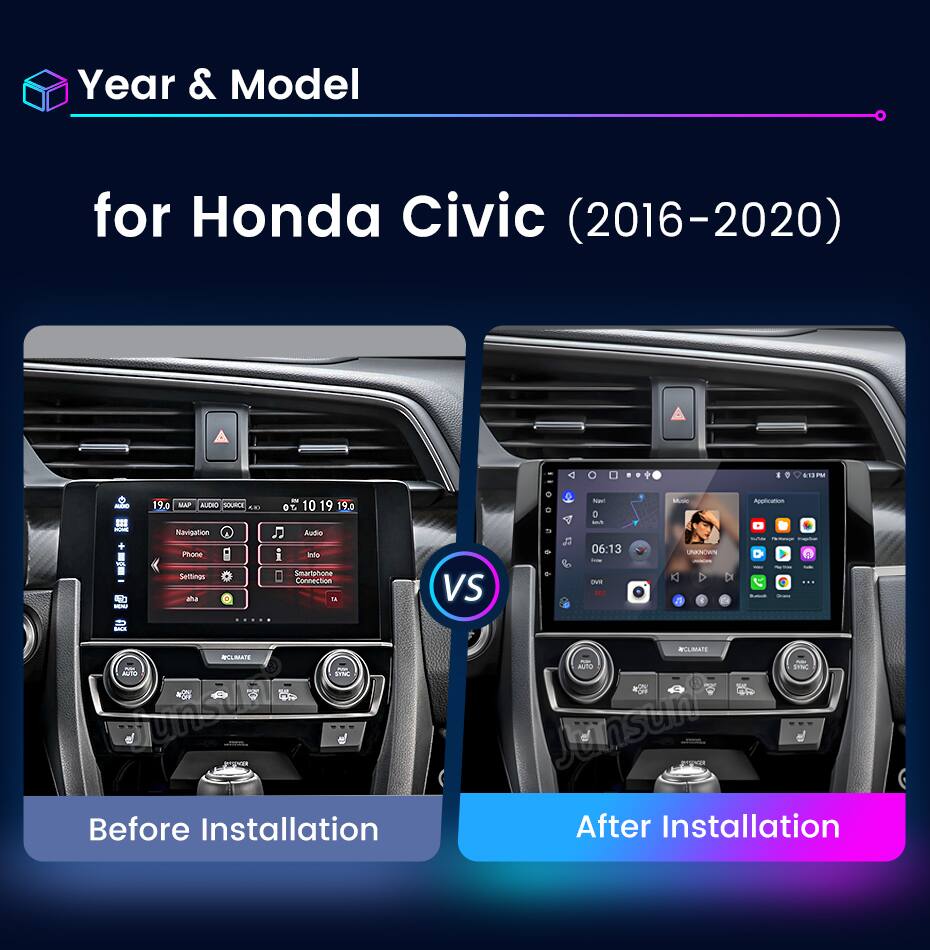 Year & Model for Honda Civic (2016-2020)

Before Installation

After Installation