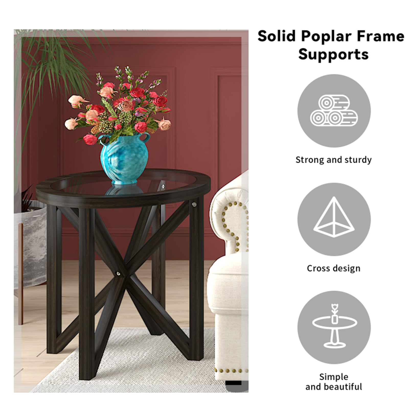 Solid Poplar Frame Supports

- Strong and sturdy
- Cross design
- Simple and beautiful