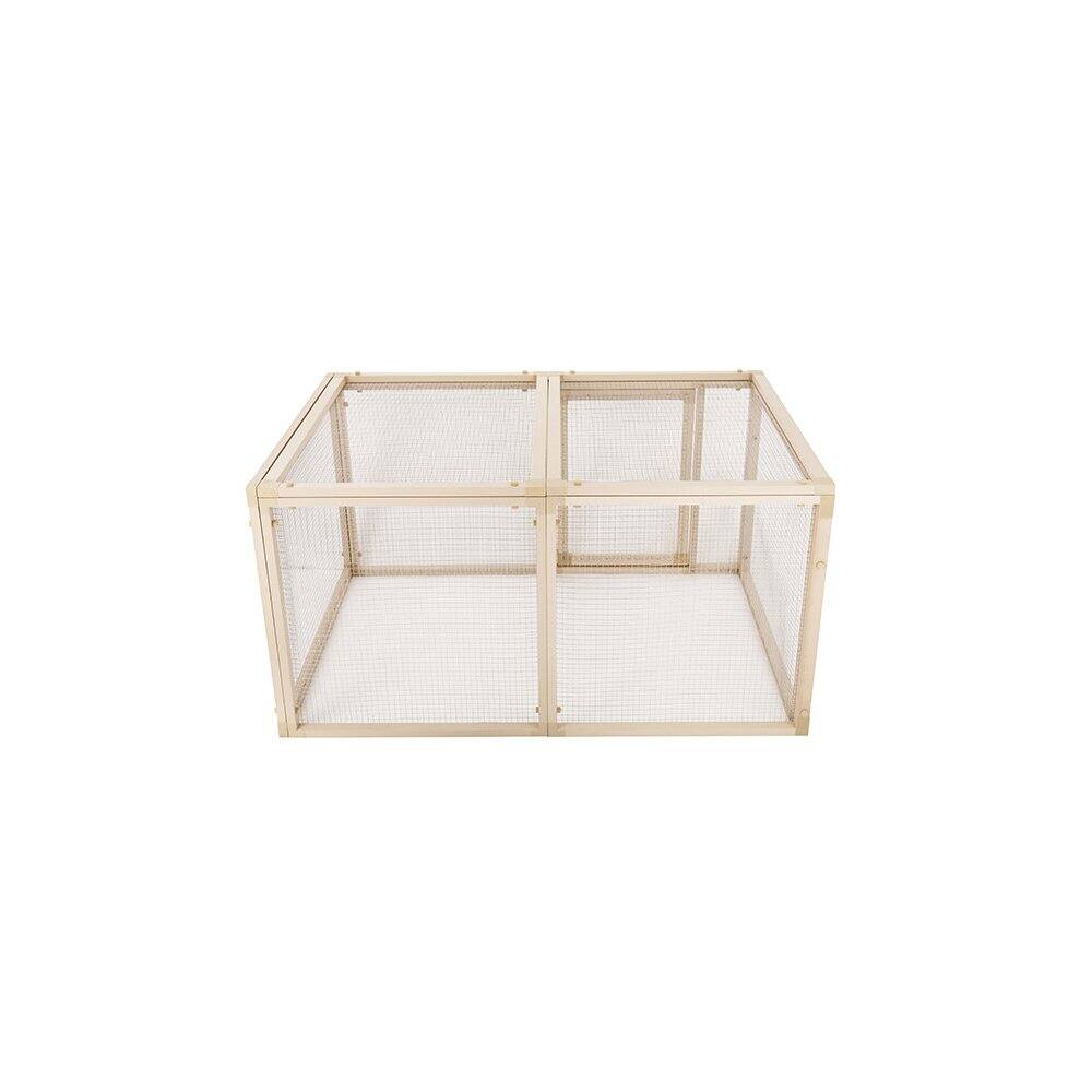 Left. New Age Pet - ECOFLEX Fontana Chicken Pen - Maple.