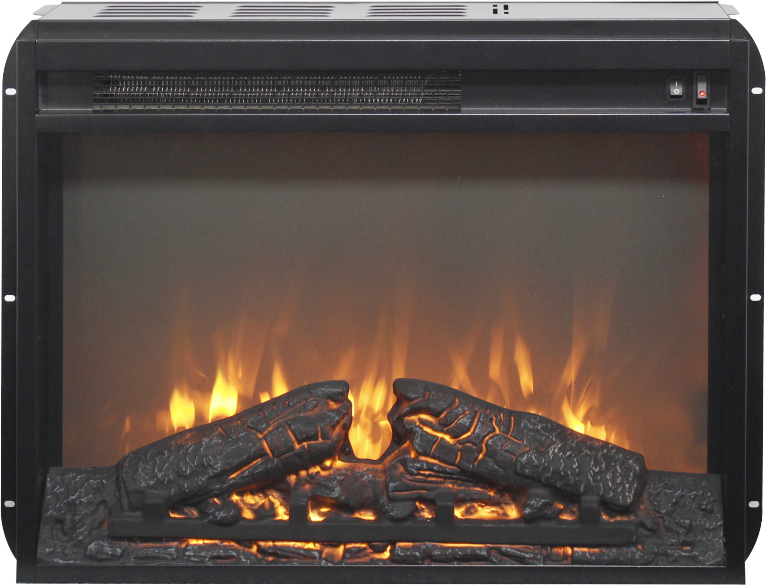 Alt View 2. GOODSILO - 23 Inch Electric Fireplace Insert Heater with Log Set & Realistic Flame - Antique Black.