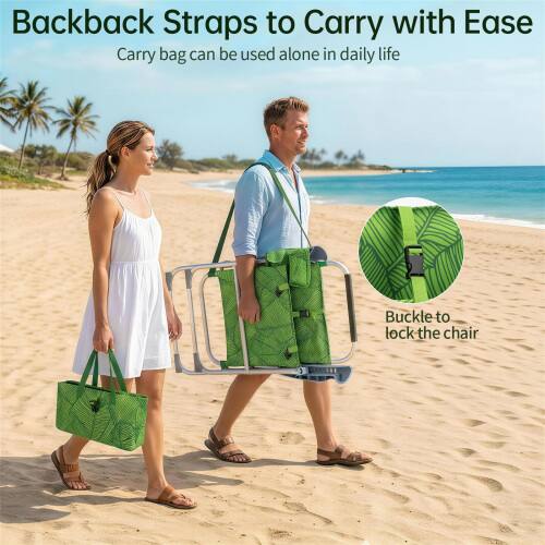 **Backpack Straps to Carry with Ease**  
*Carry bag can be used alone in daily life*  

**Buckle to lock the chair**