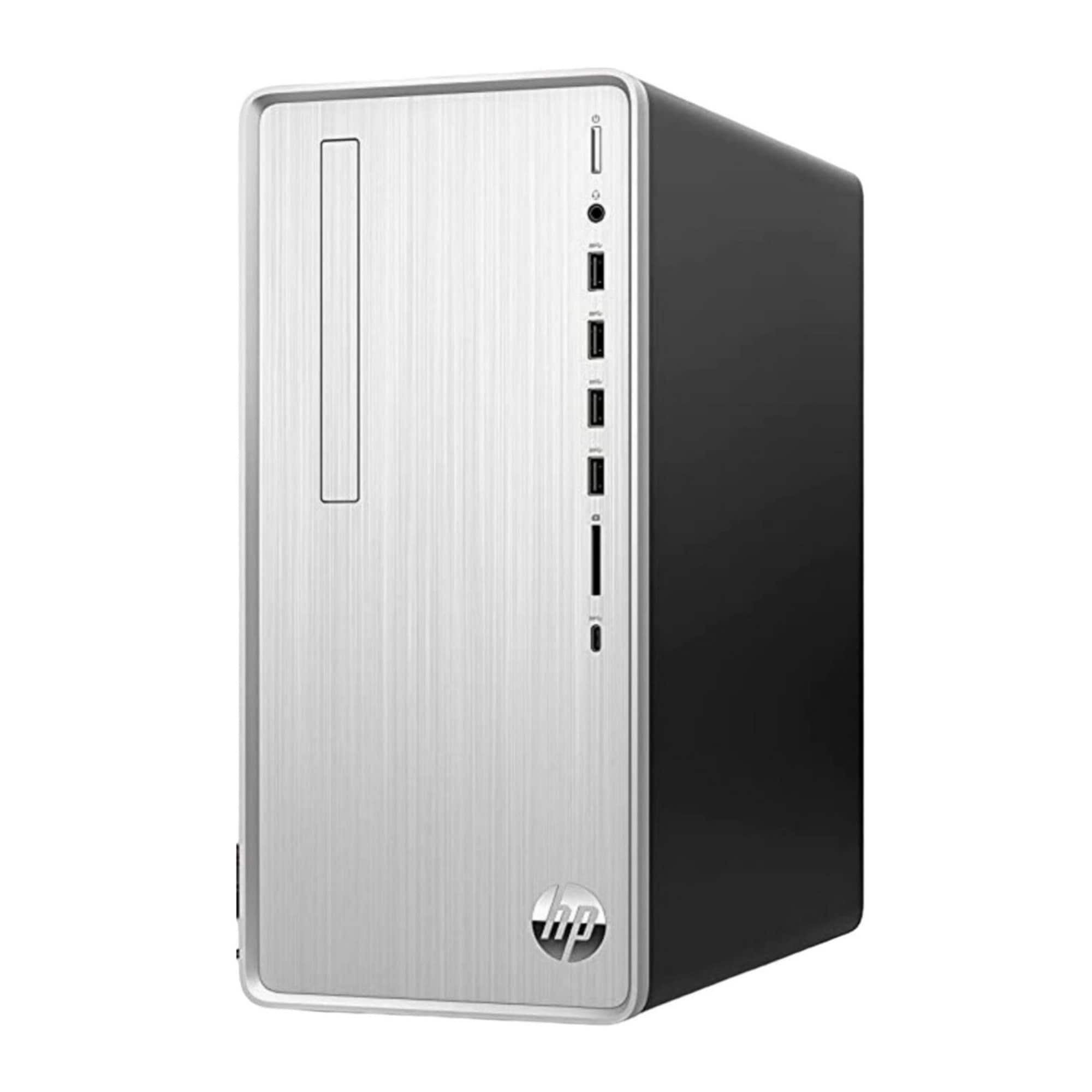 HP - Pavilion Desktop PC, AMD Ryzen 5 5600G, 12GB RAM, 512GB SSD, Windows 11 Home, Wi-Fi 5, Bluetooth, 9 USB Ports - Natural Silver