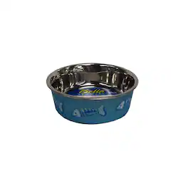 Loving Pets - Bella Fish Skeleton Stainless Steel 1 cups Pet Bowl For Cat - Blue