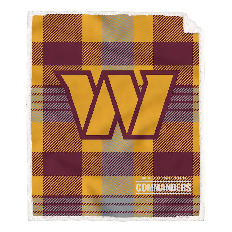 Pegasus Washington Commanders 60 x 70 Plaid Steel Ultra Cozy Sherpa ...