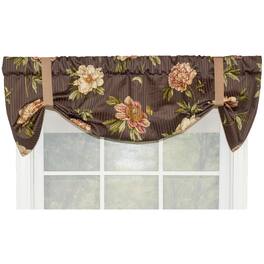 RLF Home - Blossom Style Suspender 3" Rod Pocket Valance 50" x 16" - Brown