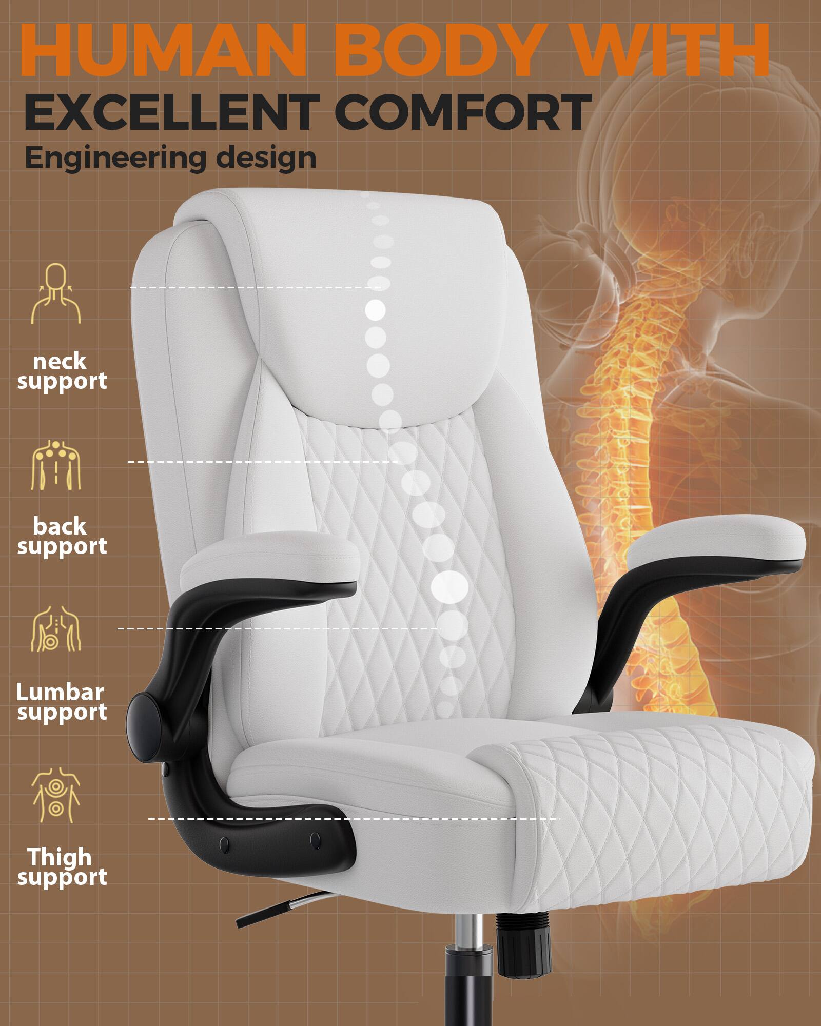 HUMAN BODY WITH EXCELLENT COMFORT  
Engineering design  
neck support  
back support  
Lumbar support  
Thigh support