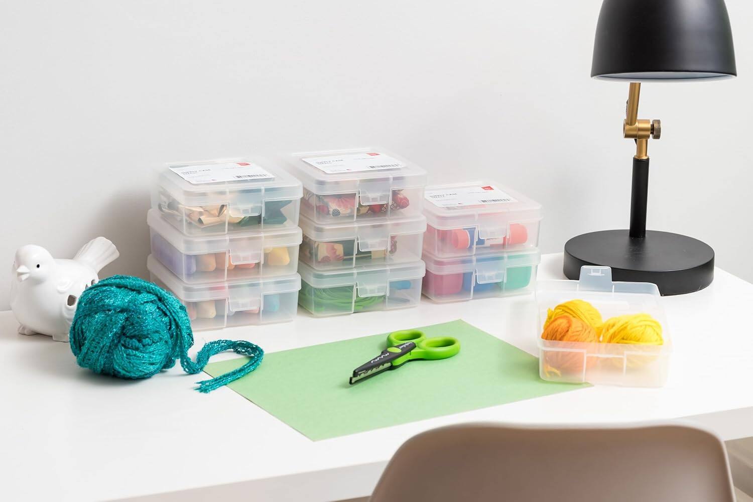 Alt View 7. IRIS USA - IRIS USA Plastic Small Storage Containers with Latching Lid for Pencil Box, Lego, Crayon, Stackable.