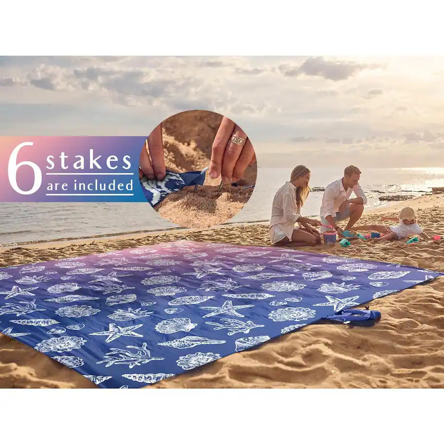 Earthley Blooms Beach Blanket Waterproof Sandproof & Sand free Mat With ...