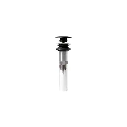 Front. Alfi - Black Matte Pop Up Drain with Overflow - Black.