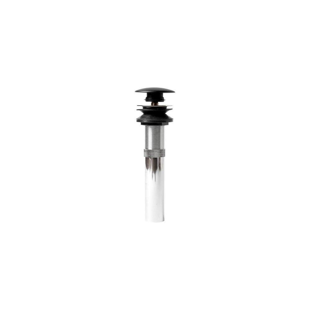 Front. Alfi - Black Matte Pop Up Drain with Overflow - Black.