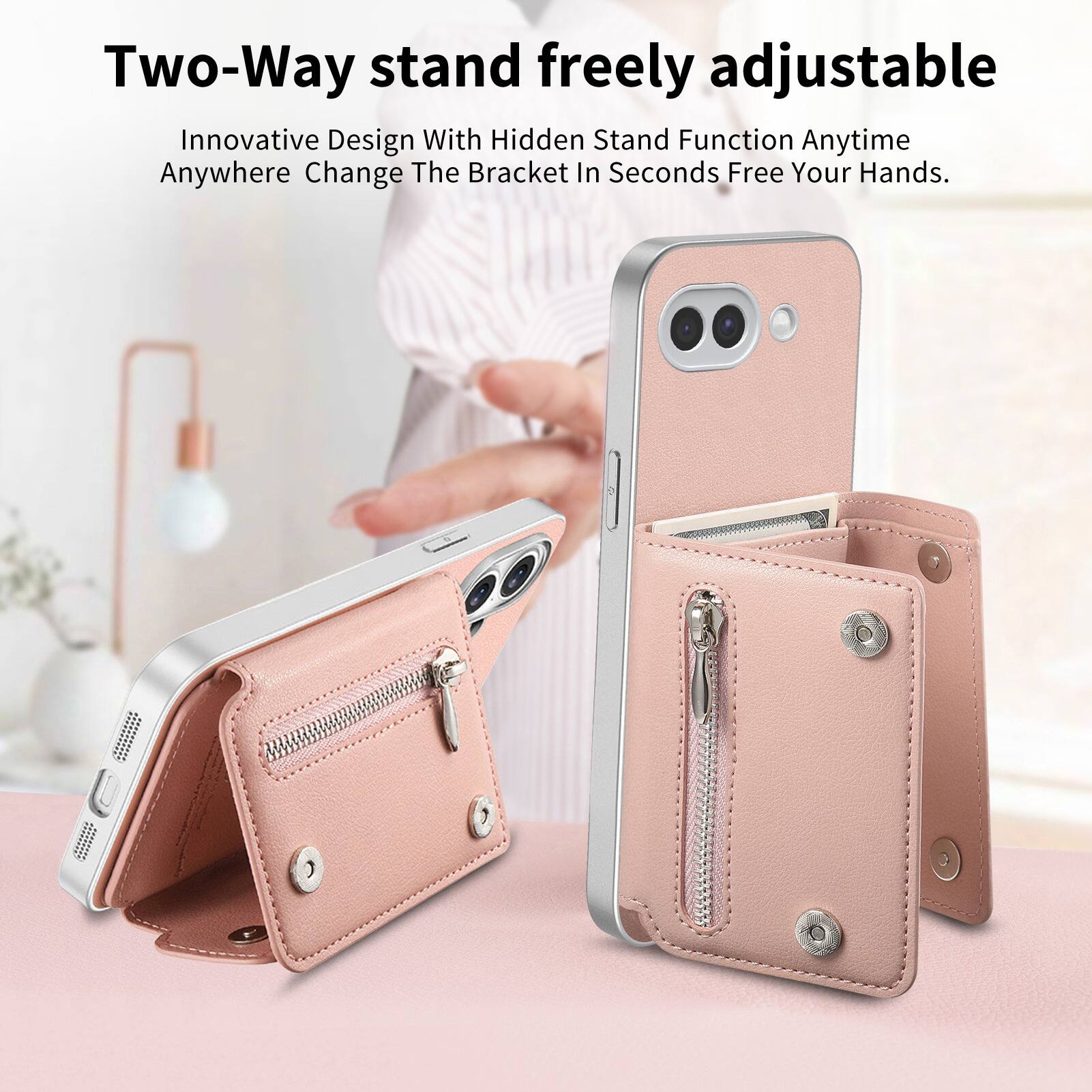 Two-Way stand freely adjustable  
Innovative Design With Hidden Stand Function Anytime Anywhere Change The Bracket In Seconds Free Your Hands.