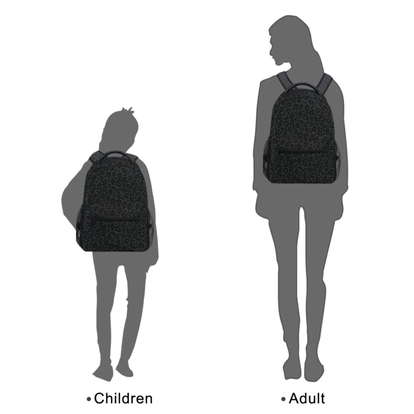 Alt View 4. Live At Space - Black Leopard Backpack Animal Skin Print Bookbag Daypack Travel Hiking Camping School Laptop Bag - Multi Pattern 2.